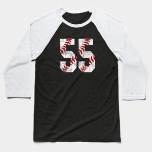 Vintage #55 Baseball Laces Baseball Mom Jersey Love Baseball Baseball T-Shirt